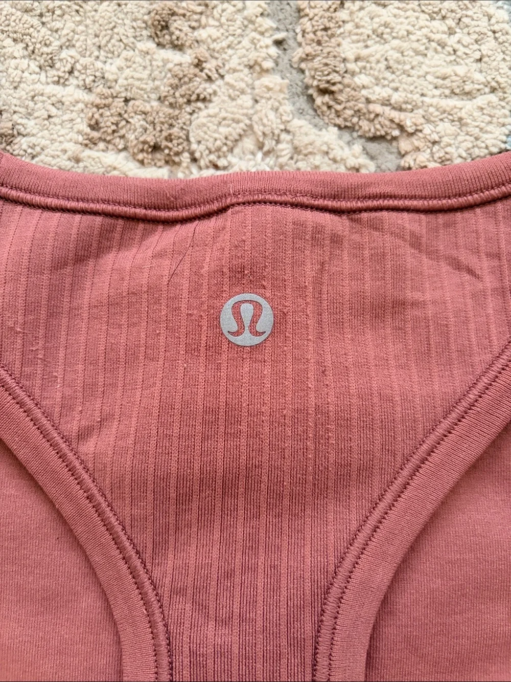 lululemon athletica Ribbed High-Neck Crop Tank - Dusty Rose Mauve